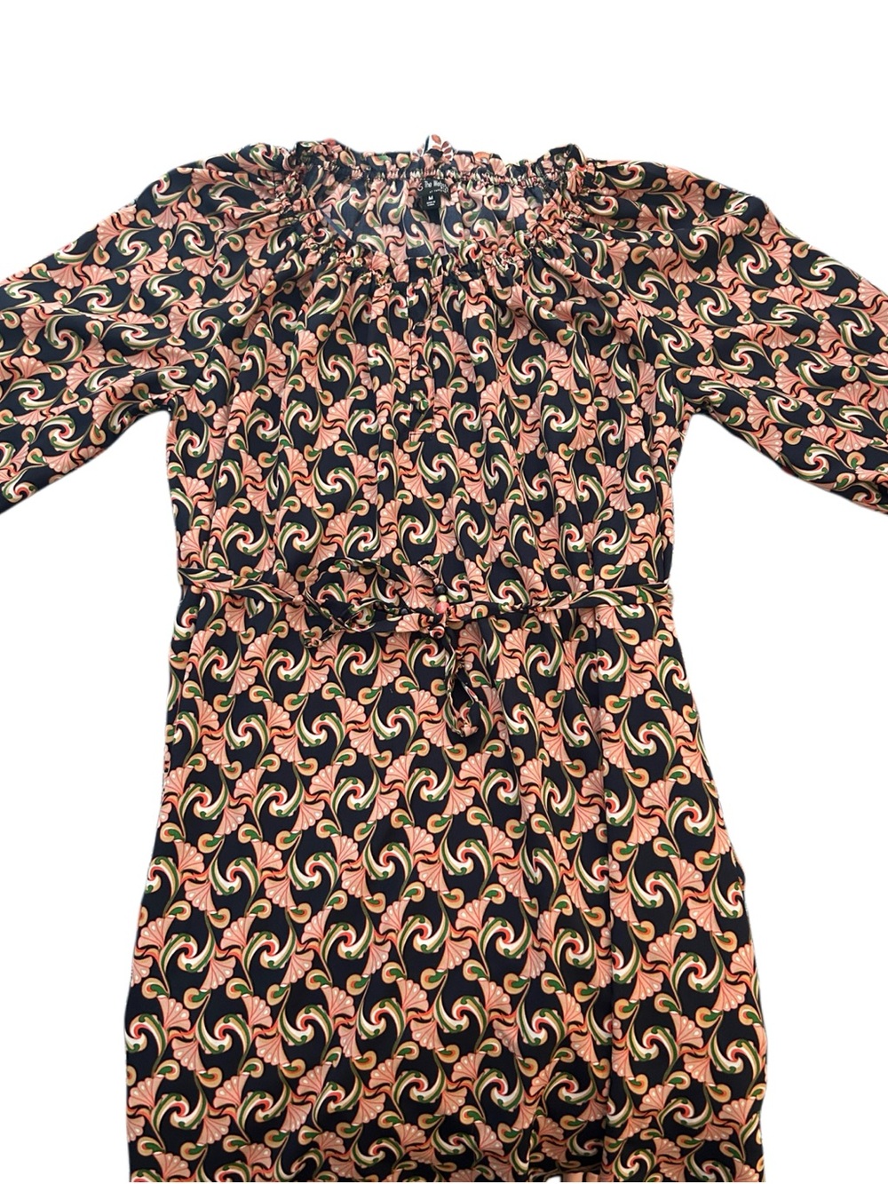 Paisley Tie-Waist midi dress